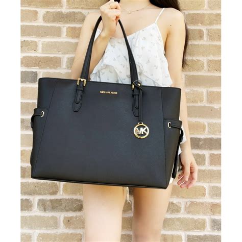 michael kors jet set tote bag black